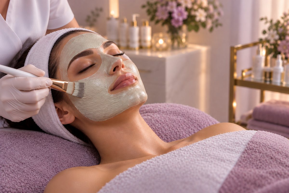 Pflegende Maske bei einer Behandlung für unreine Haut